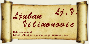 Ljuban Vilimonović vizit kartica